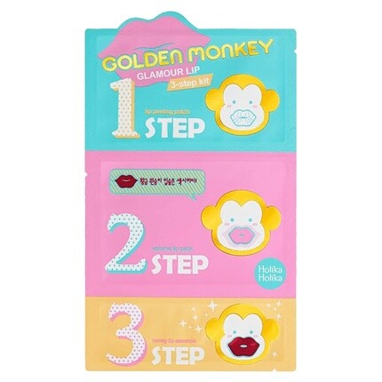 Набор Golden Monkey Glamour Lip 3 Step для идеальных губ, Holika Holika 
Набор Golden Monkey Glamour Lip 3 Step для идеальных губ, Holika Holika