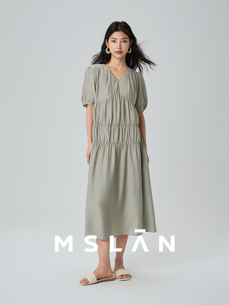 Платье плиссированное Mslan с завышенной талией, зеленый
Платье плиссированное Mslan с завышенной талией, зеленый