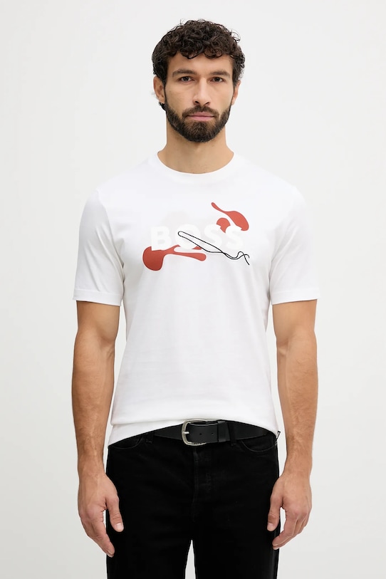 Хлопковая футболка Boss, бежевый
Хлопковая футболка Boss, бежевый