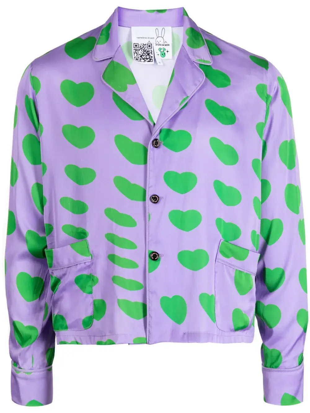 Рубашка из смесового шелка с принтом Natasha Zinko, фиолетовый
Рубашка из смесового шелка с принтом Natasha Zinko, фиолетовый