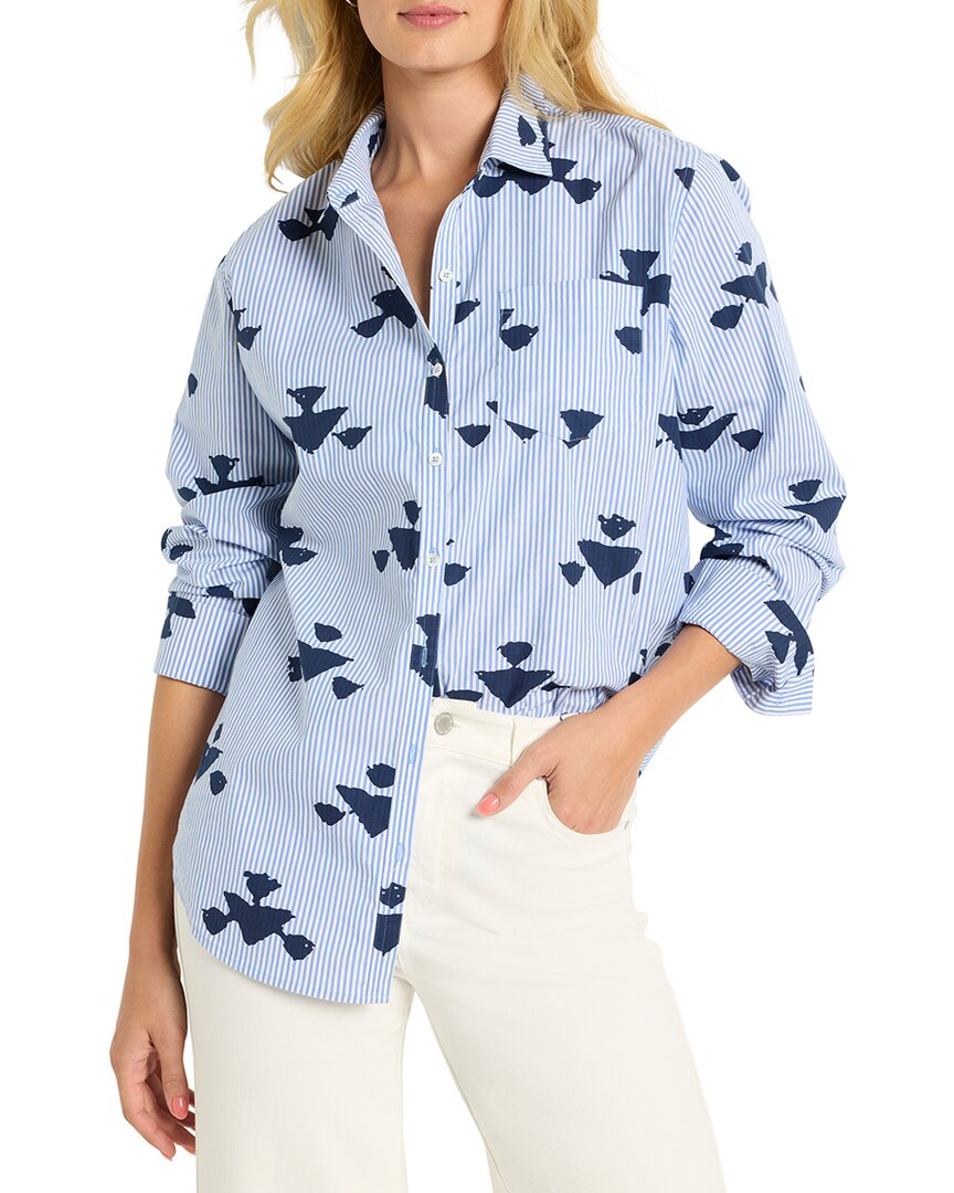 NIC + ZOE Рубашка в полоску с принтом, синий
NIC + ZOE Рубашка в полоску с принтом, синий