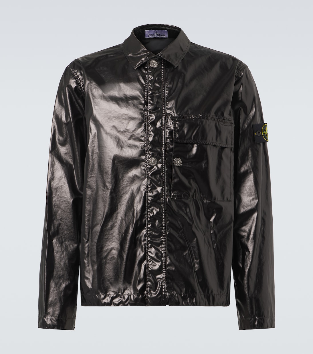 Верхняя рубашка из ламинированного хлопка Compass Stone Island, черный
Верхняя рубашка из ламинированного хлопка Compass Stone Island, черный