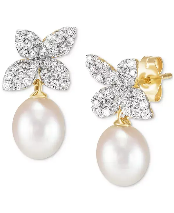 Серьги-Подвески в форме цветка из 14-каратного золота с культивированным пресноводным жемчугом овальной формы (6–6,5 мм) и выращенными в лаборатории бриллиантами (1,5 карата) Grown With Love, gold
Серьги-Подвески в форме цветка из 14-каратного золота с культивированным пресноводным жемчугом овальной формы (6–6,5 мм) и выращенными в лаборатории бриллиантами (1,5 карата) Grown With Love, gold