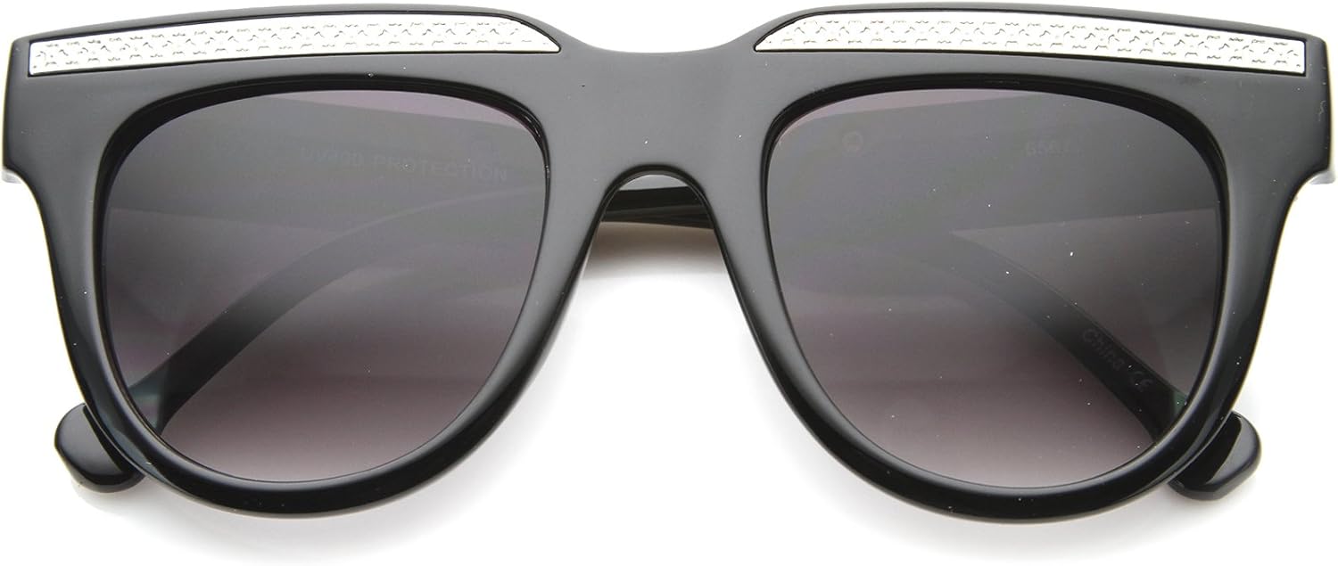 Солнцезащитные очки zeroUV в ретро-стиле с металлическими акцентами, плоской верхней частью и роговой оправой, увеличенного размера, 50 мм, Shiny Black-silver / Lavender
Солнцезащитные очки zeroUV в ретро-стиле с металлическими акцентами, плоской верхней частью и роговой оправой, увеличенного размера, 50 мм, Shiny Black-silver / Lavender