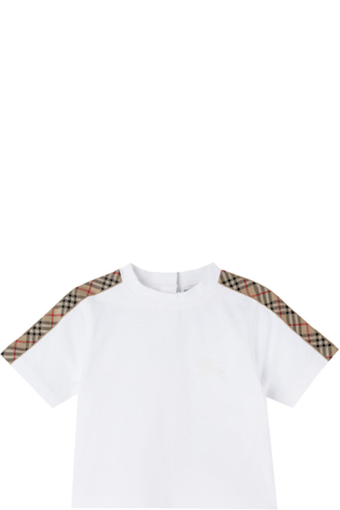 Футболка из хлопка с отделкой в белую клетку для малышей Burberry 
Футболка из хлопка с отделкой в белую клетку для малышей Burberry