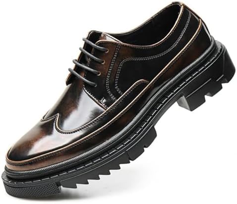 Мужские оксфорды с крыльями на платформе, с круглым носком, толстой рифленой подошвой, броги для делового и офисного гардероба Bangteuo, коричневый
Мужские оксфорды с крыльями на платформе, с круглым носком, толстой рифленой подошвой, броги для делового и офисного гардероба Bangteuo, коричневый