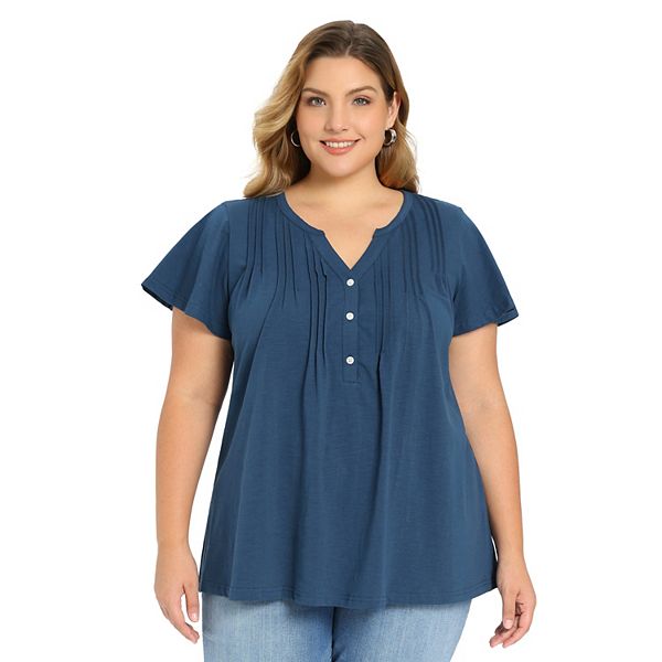 Блуза с пуговицами и рюшами на рукавах для женщин Plus size Grace & Grandeur, Dark Blue
Блуза с пуговицами и рюшами на рукавах для женщин Plus size Grace & Grandeur, Dark Blue