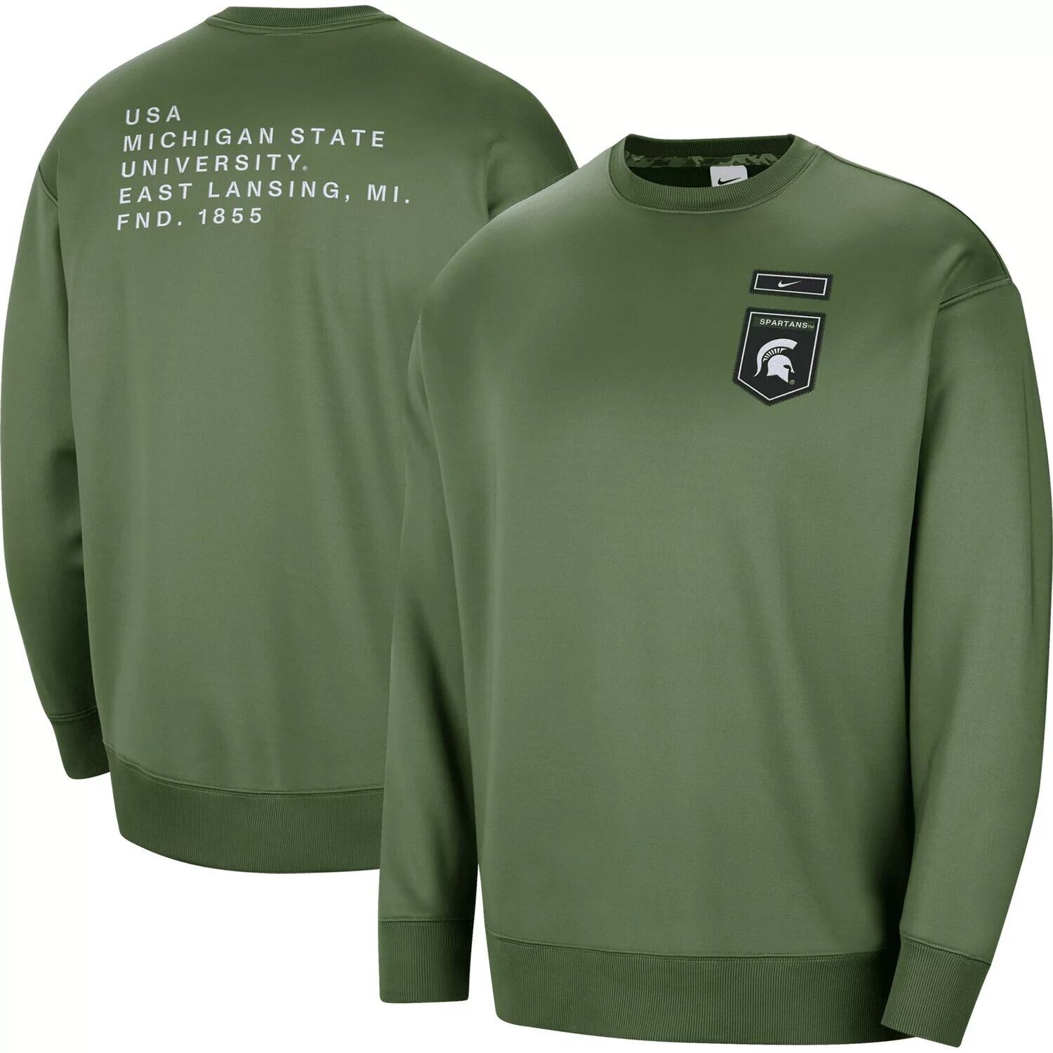 Женский пуловер с круглым вырезом Nike Olive Michigan State Spartans Military Collection All-Time Performance Crew Nike
Женский пуловер с круглым вырезом Nike Olive Michigan State Spartans Military Collection All-Time Performance Crew Nike