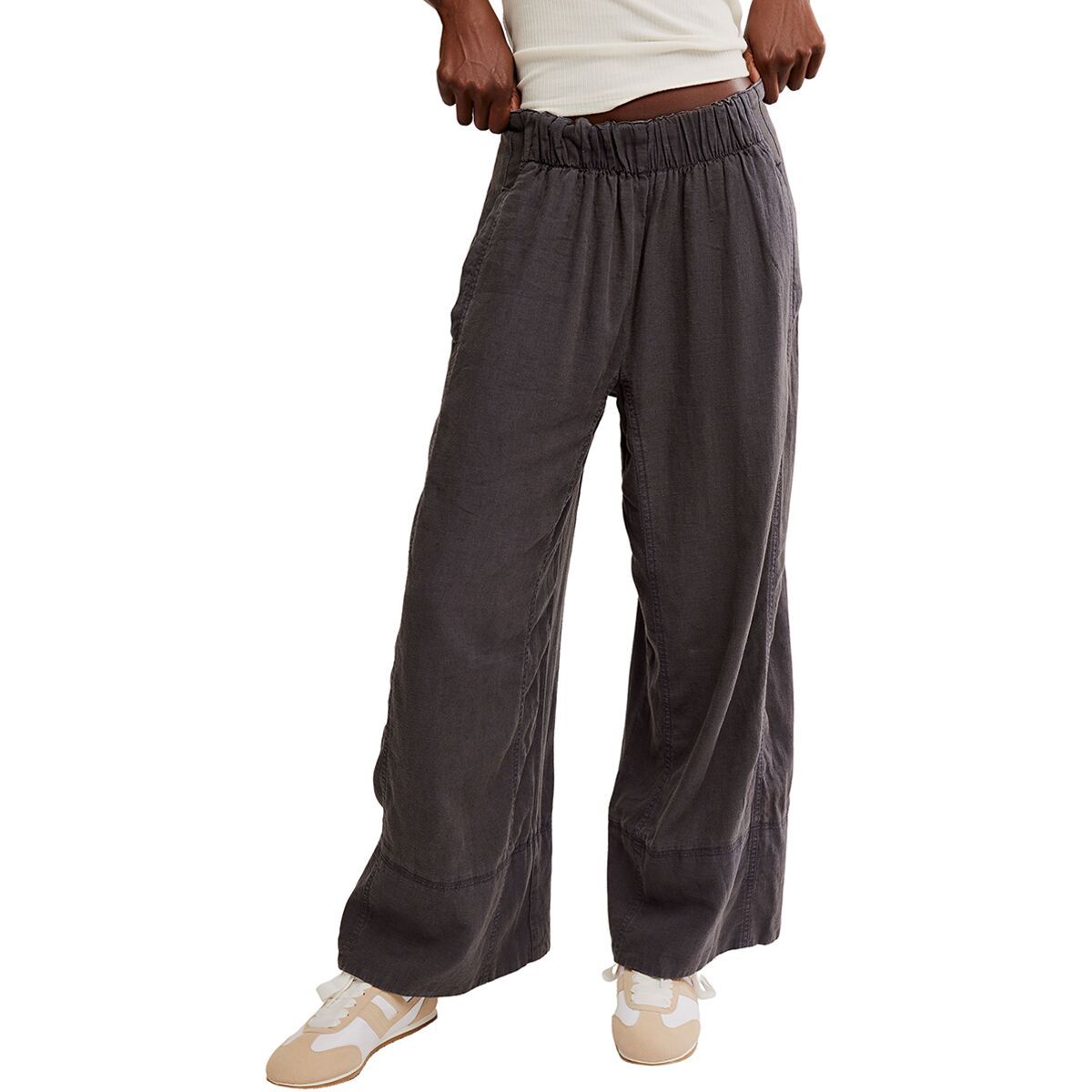 Длинные брюки из льна на резинке Free People, черный
Длинные брюки из льна на резинке Free People, черный