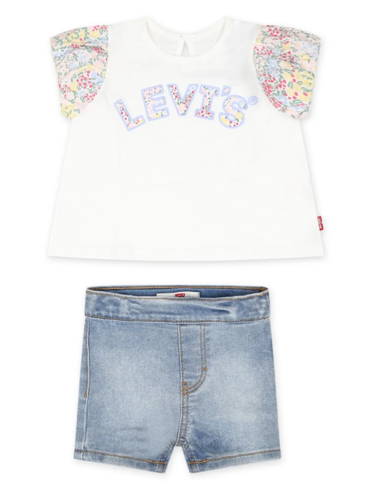 Levi's Kids джинсовые шорты средней посадки, белый 
Levi's Kids джинсовые шорты средней посадки, белый