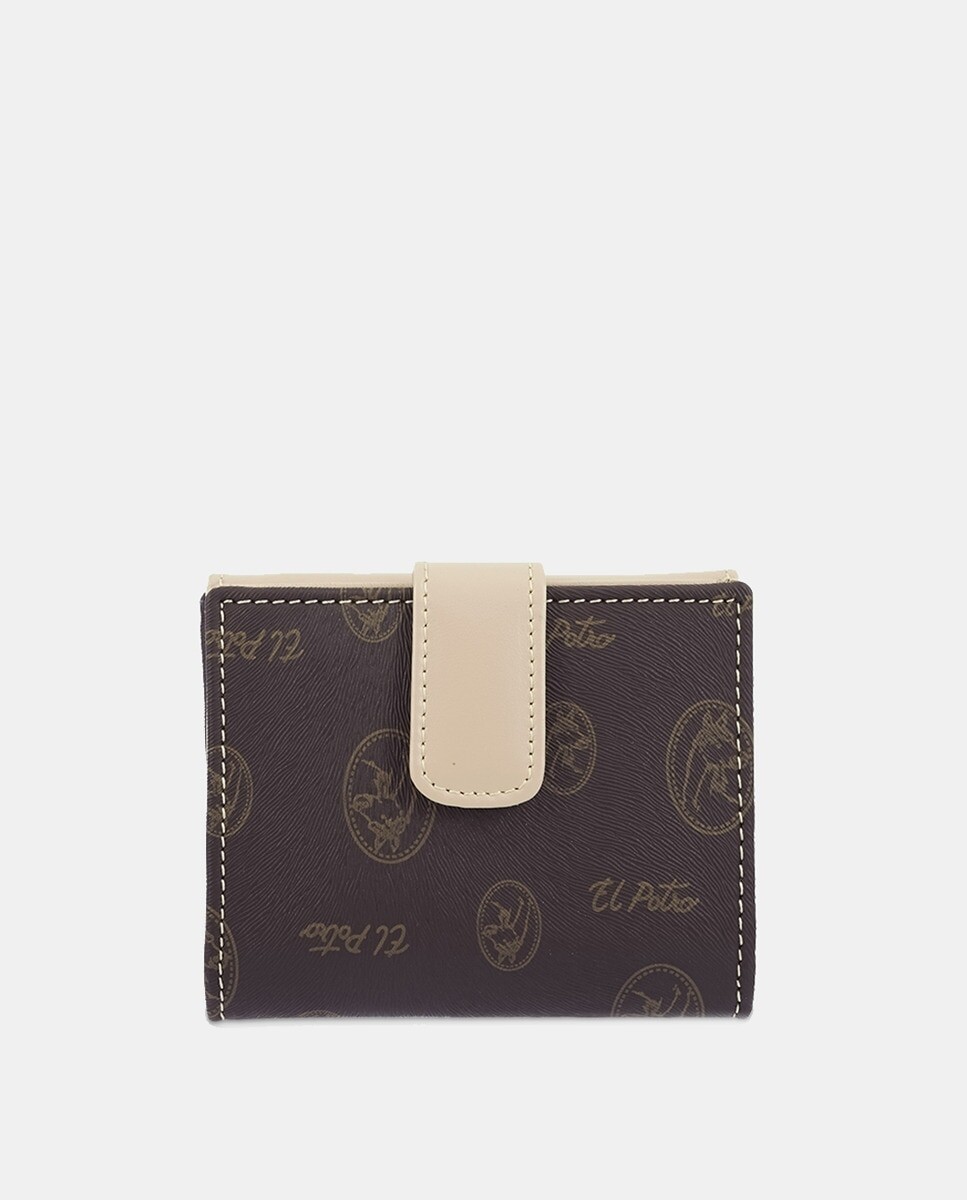 Маленький коричневый кошелек из ткани и кожи El Potro, коричневый
Маленький коричневый кошелек из ткани и кожи El Potro, коричневый