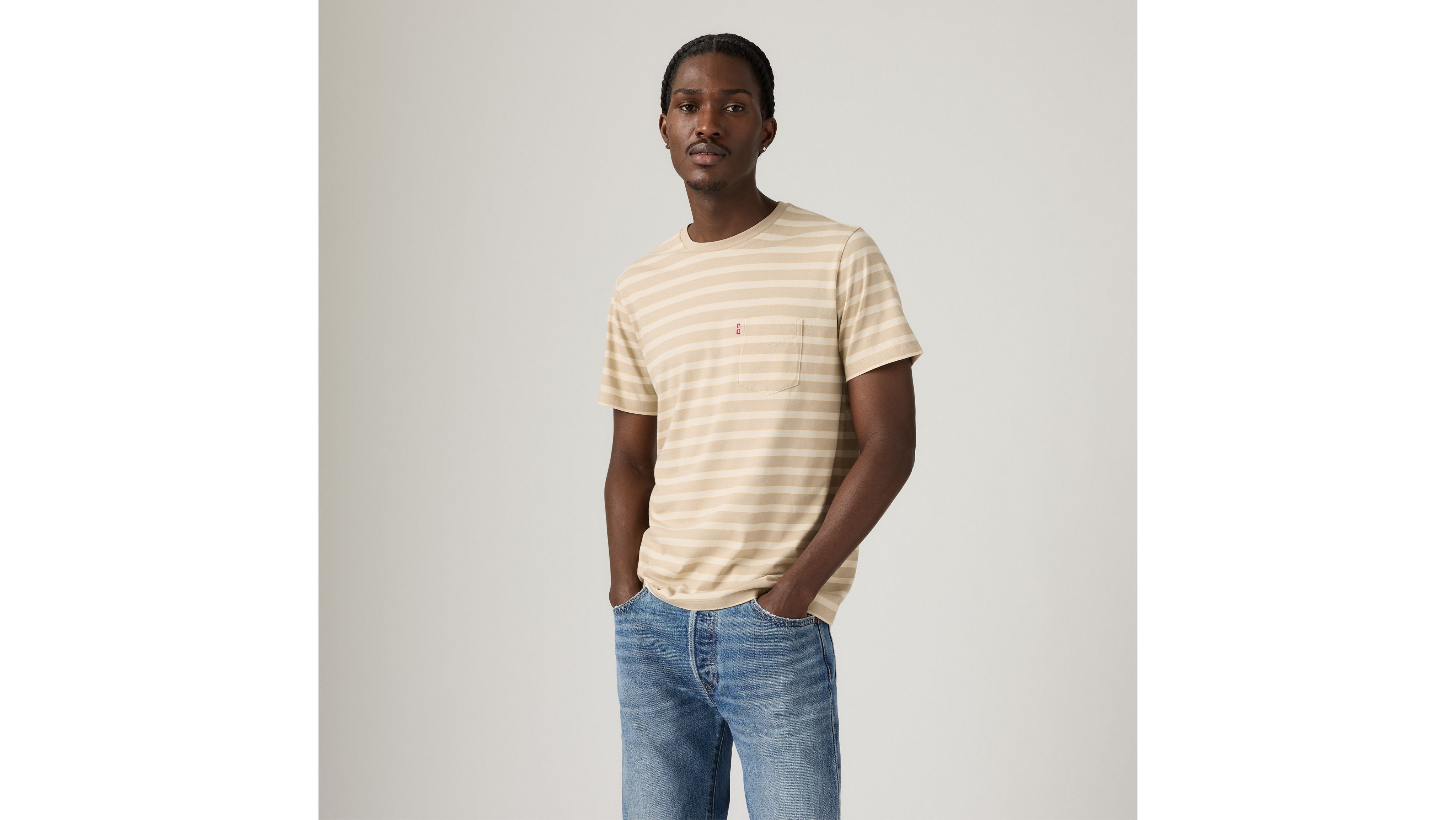Футболка с классическим карманом Levi's, Orion Stripe White Pepper Jersey - Tan
Футболка с классическим карманом Levi's, Orion Stripe White Pepper Jersey - Tan