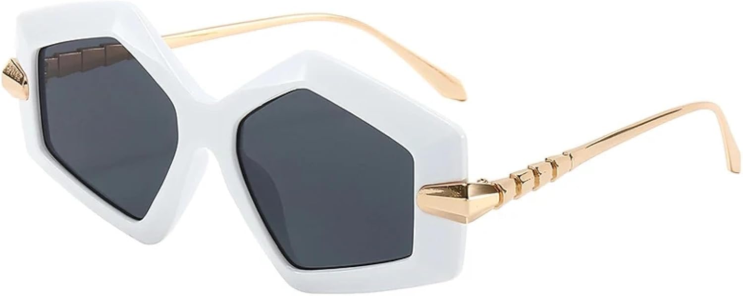 Женские модные солнцезащитные очки с нестандартными дужками из металлического сплава в форме змеи, геометрическим многоугольным рисунком, защитой от УФ-излучения UV400 TVTBBVV, White Gray
Женские модные солнцезащитные очки с нестандартными дужками из металлического сплава в форме змеи, геометрическим многоугольным рисунком, защитой от УФ-излучения UV400 TVTBBVV, White Gray