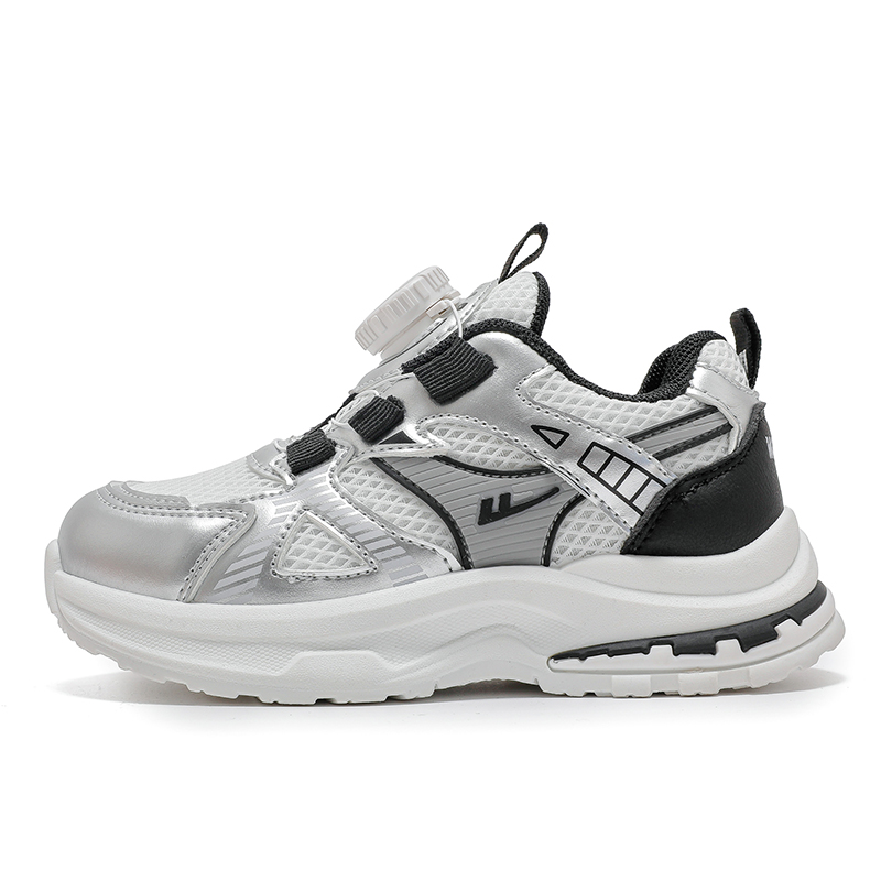 Детские кроссовки для бега Cloud Sail Series с противоскользящей подошвой, легкой амортизацией и низким верхом WARRIOR, белый/серый/серебряный 
Детские кроссовки для бега Cloud Sail Series с противоскользящей подошвой, легкой амортизацией и низким верхом WARRIOR, белый/серый/серебряный