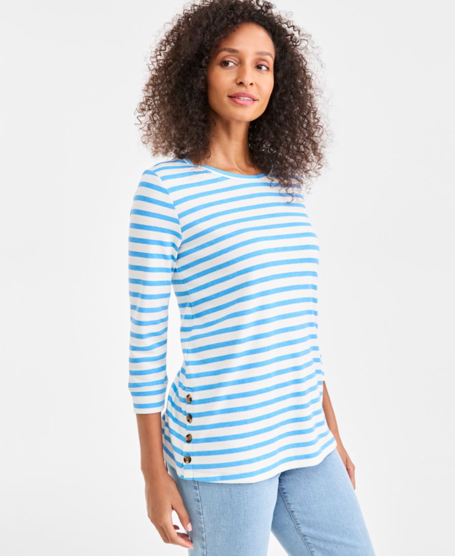 Женская туника в полоску с пуговицами Style & Co, Eggnog Stripe Combo
Женская туника в полоску с пуговицами Style & Co, Eggnog Stripe Combo