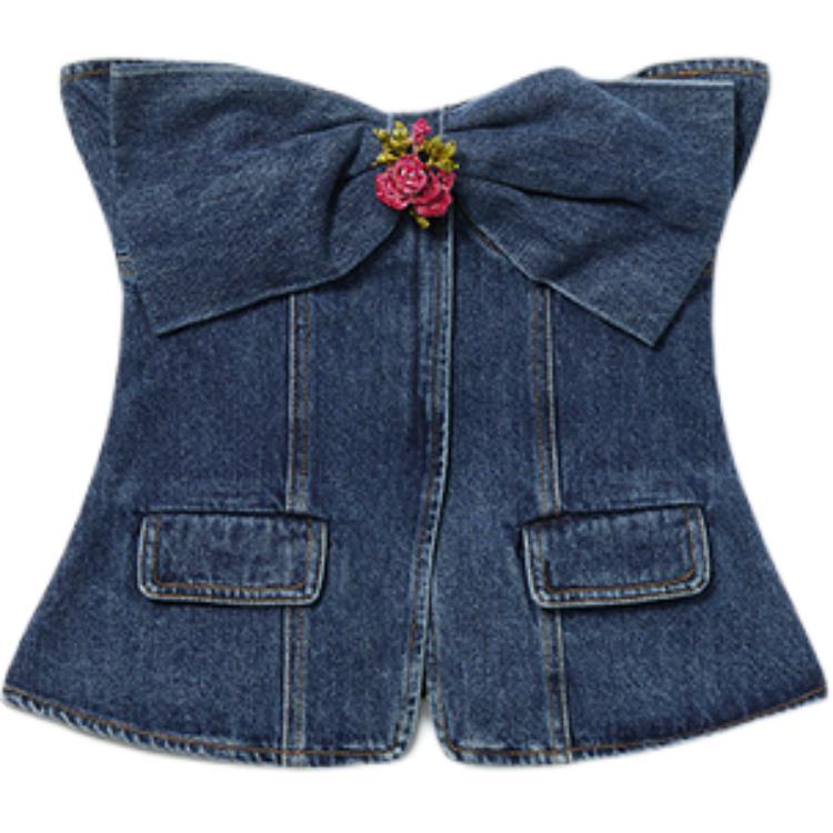 Джинсовый топ-бандо с автопортретом Self-portrait, синий
Джинсовый топ-бандо с автопортретом Self-portrait, синий