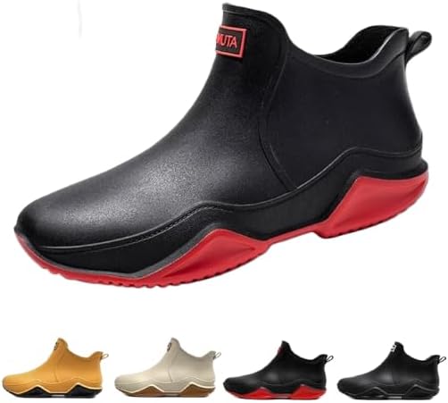 Водонепроницаемые нескользящие дождевые сапоги Hhhchpm для улицы, модные короткие дождевые сапоги для мужчин, противоскользящие резиновые сапоги для рыбалки и работы в саду для широкой стопы, черный/красный
Водонепроницаемые нескользящие дождевые сапоги Hhhchpm для улицы, модные короткие дождевые сапоги для мужчин, противоскользящие резиновые сапоги для рыбалки и работы в саду для широкой стопы, черный/красный