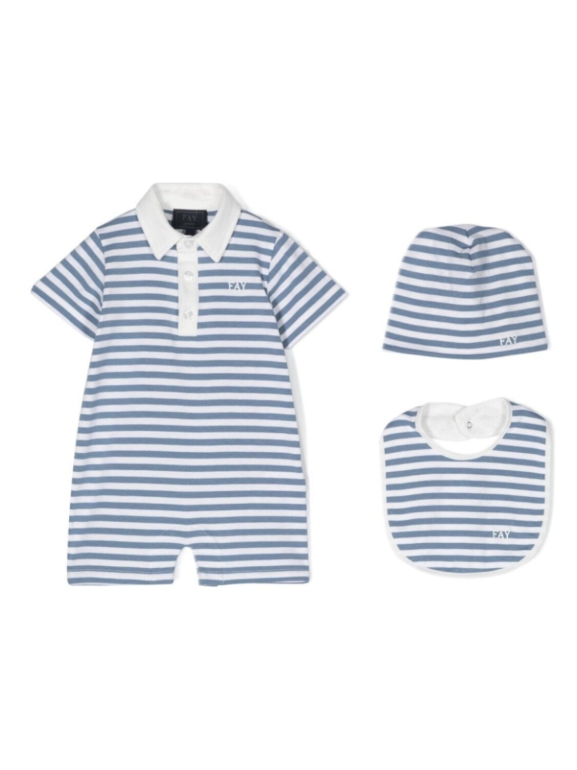 Fay полосатый ромпер с вышитым логотипом, белый
Fay полосатый ромпер с вышитым логотипом, белый