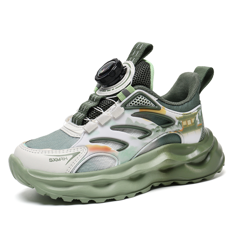 Кроссовки для бега для детей и подростков: нескользящие, износостойкие, дышащие, легкие, с амортизацией Binary, серый/зеленый 
Кроссовки для бега для детей и подростков: нескользящие, износостойкие, дышащие, легкие, с амортизацией Binary, серый/зеленый