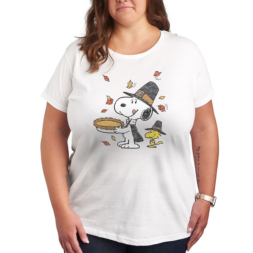 Футболка Plus Peanuts Snoopy and Woodstock с изображением сцены Дня благодарения Licensed Character, белый
Футболка Plus Peanuts Snoopy and Woodstock с изображением сцены Дня благодарения Licensed Character, белый