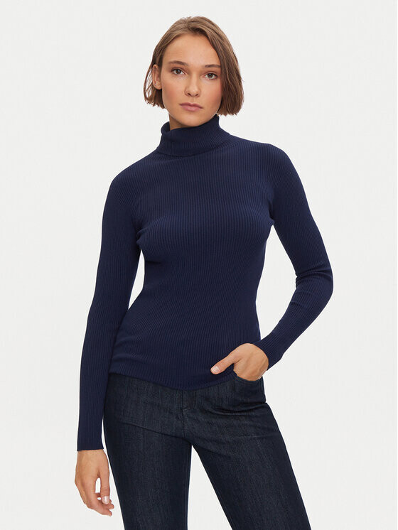 Свитер с высоким воротником приталенного кроя Kontatto, синий
Свитер с высоким воротником приталенного кроя Kontatto, синий