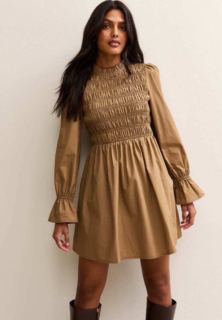 Платье New Look SHIRRED BODICE LONG SLEEVE A-LINE MINI, Light Brown
Платье New Look SHIRRED BODICE LONG SLEEVE A-LINE MINI, Light Brown
