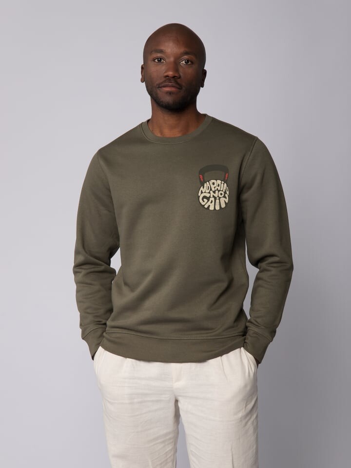 Толстовка wat Apparel No Pain no Gain 01, хаки 
Толстовка wat Apparel No Pain no Gain 01, хаки