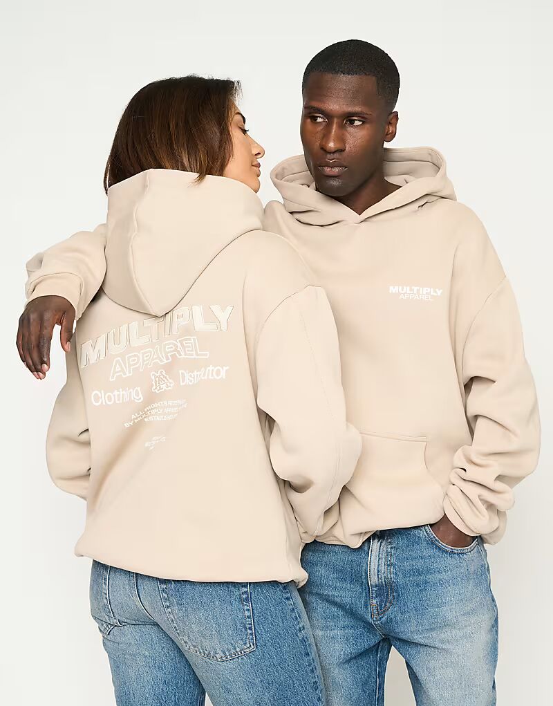 Multiply Apparel - Одежда - Толстовка свободного кроя в однотонном серо-коричневом цвете 
Multiply Apparel - Одежда - Толстовка свободного кроя в однотонном серо-коричневом цвете