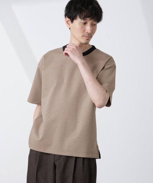 Футболка, широкая, полосатая NANO universe, бежевая
Футболка, широкая, полосатая NANO universe, бежевая