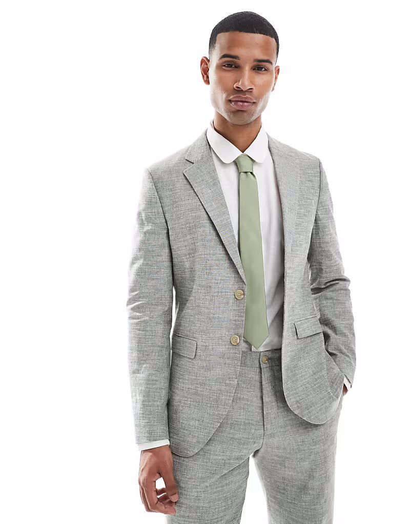 Льняной пиджак зеленого цвета Jack & Jones
Льняной пиджак зеленого цвета Jack & Jones