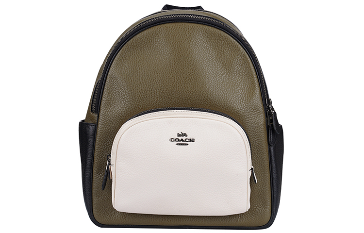 Кожаный рюкзак среднего размера оливковый и белый COACH 
Кожаный рюкзак среднего размера оливковый и белый COACH