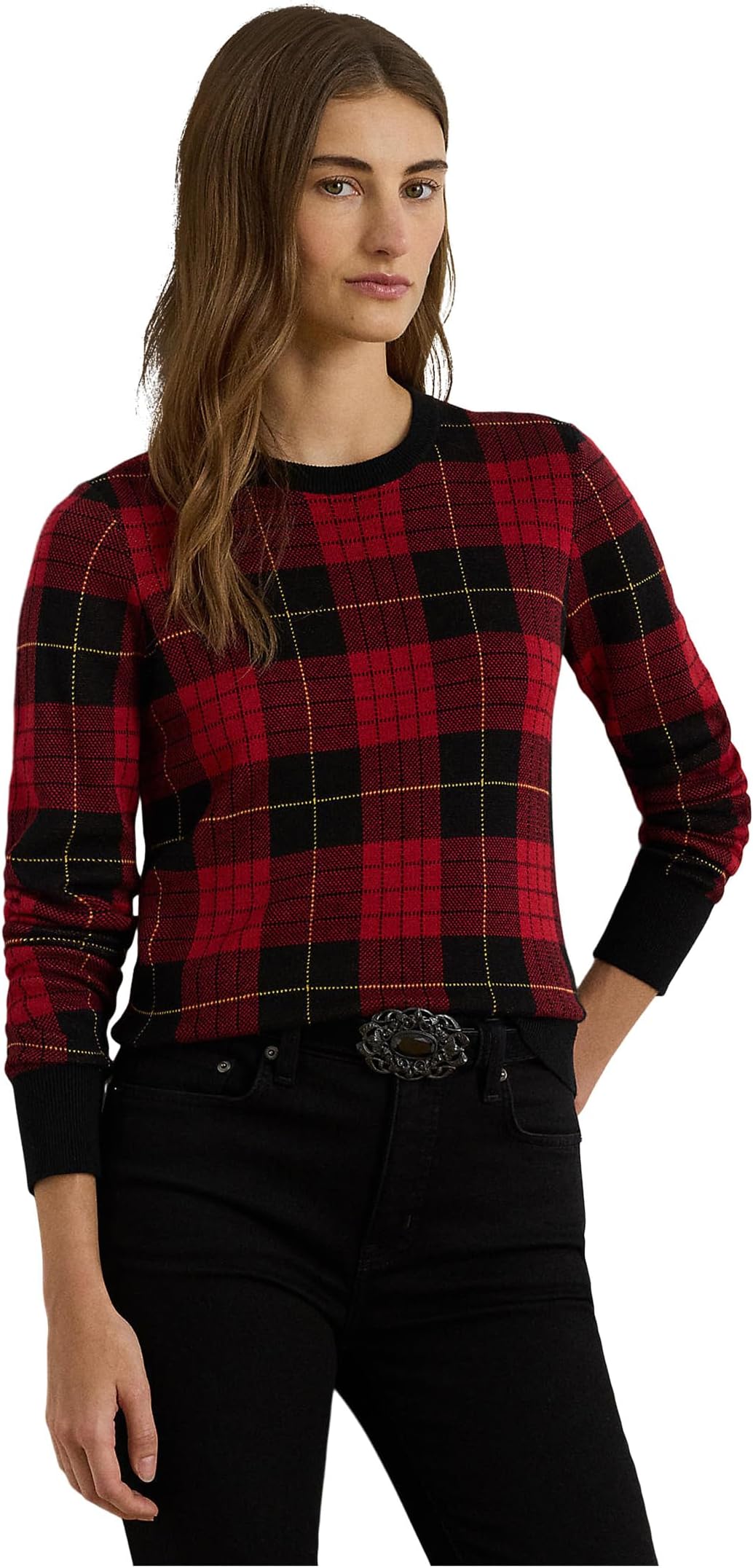 Свитер Lauren Ralph Lauren Women's Plaid Cotton-Blend Sweater, Black/Red Multi
Свитер Lauren Ralph Lauren Women's Plaid Cotton-Blend Sweater, Black/Red Multi