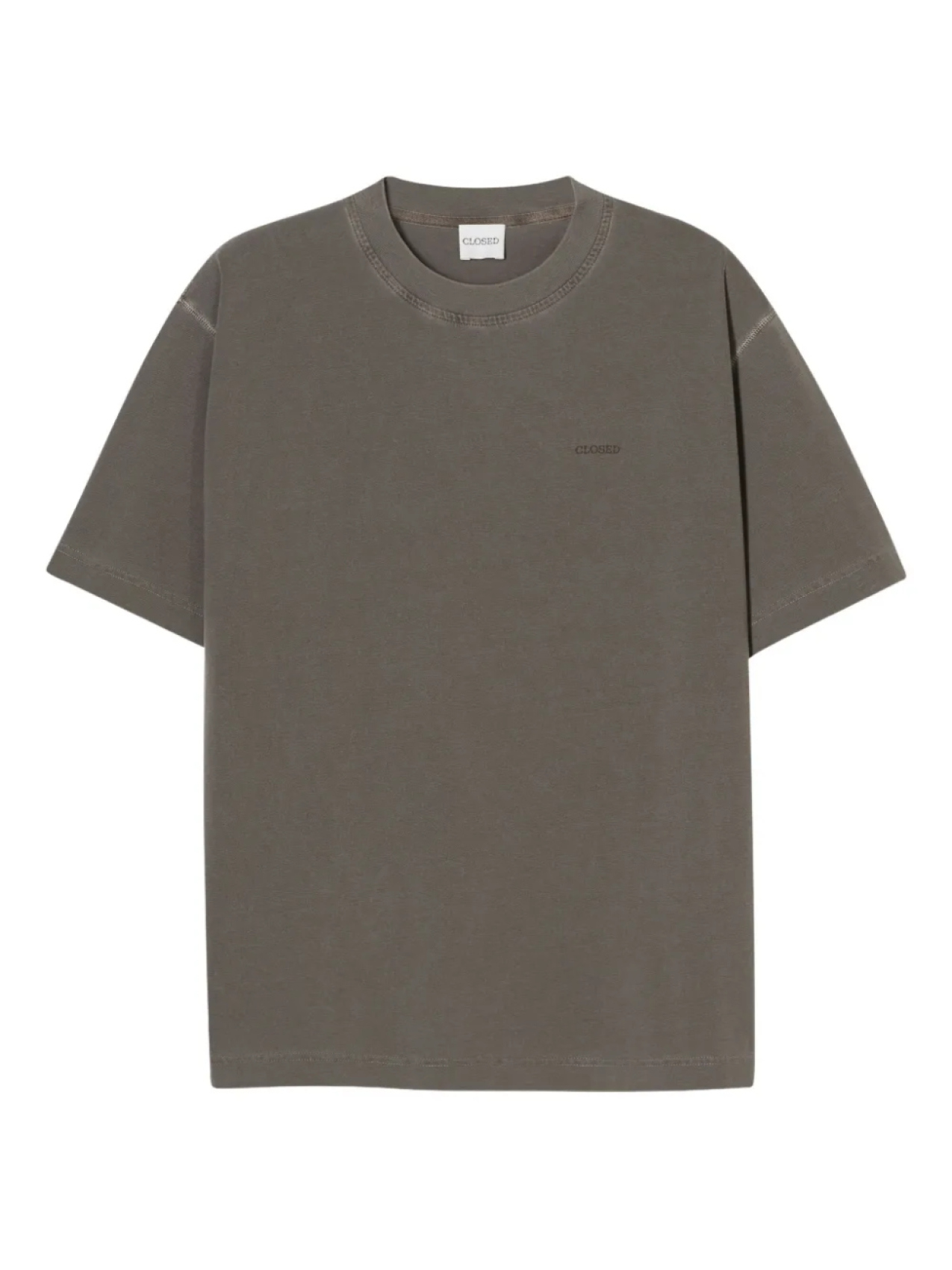 Стираная футболка с круглым вырезом Closed, серый 
Стираная футболка с круглым вырезом Closed, серый