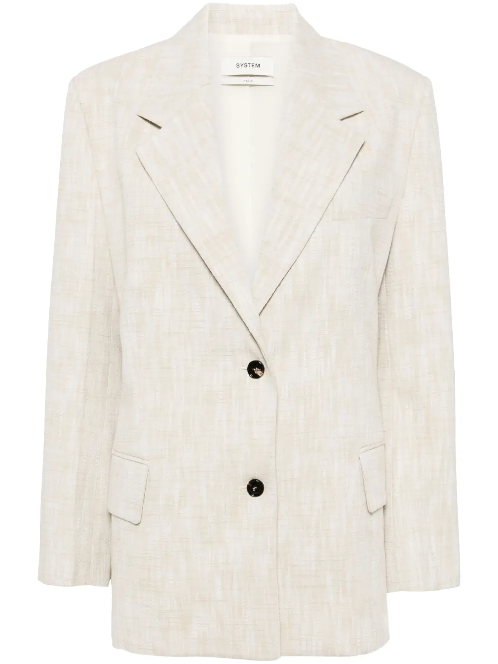 Однобортный пиджак узкого кроя System, нейтральный
Однобортный пиджак узкого кроя System, нейтральный
