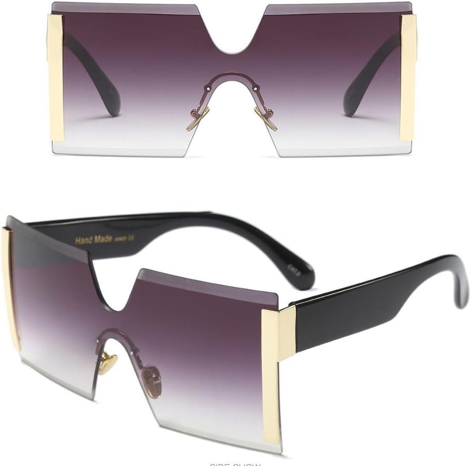 MUTYNE Винтажные цельные солнцезащитные очки большого размера для женщин, без оправы, модные солнцезащитные очки с крупной оправой, защита от УФ-излучения UV400, C4 Gold Gray
MUTYNE Винтажные цельные солнцезащитные очки большого размера для женщин, без оправы, модные солнцезащитные очки с крупной оправой, защита от УФ-излучения UV400, C4 Gold Gray