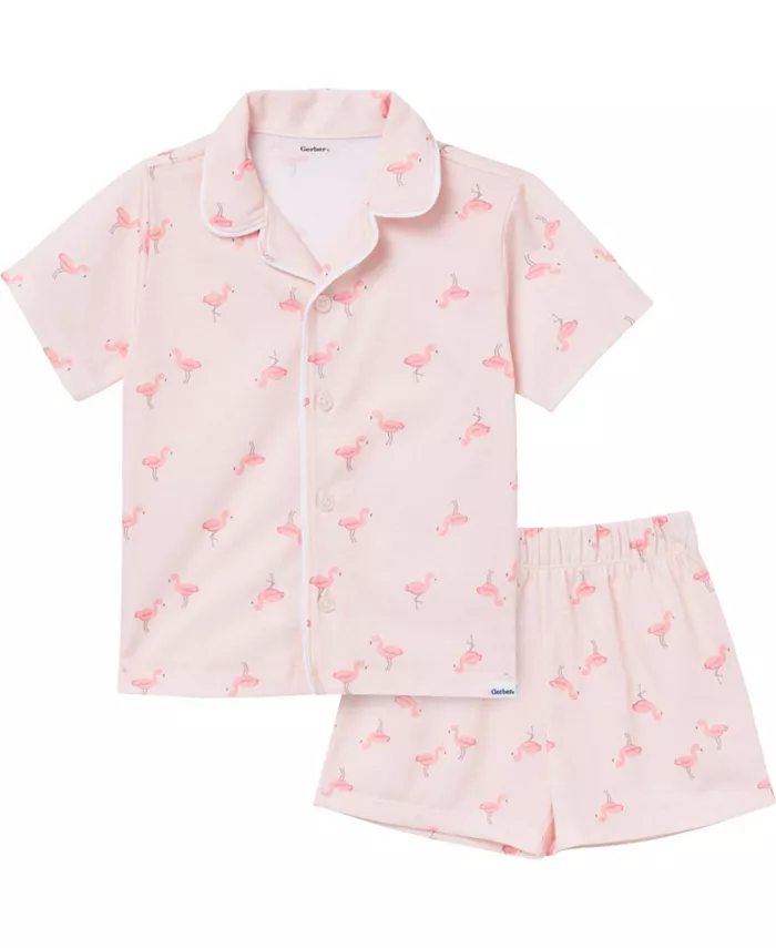 Детский комплект пижамы с шортами и застежкой на пуговицах, 2 предмета, для девочек Gerber, розовый
Детский комплект пижамы с шортами и застежкой на пуговицах, 2 предмета, для девочек Gerber, розовый