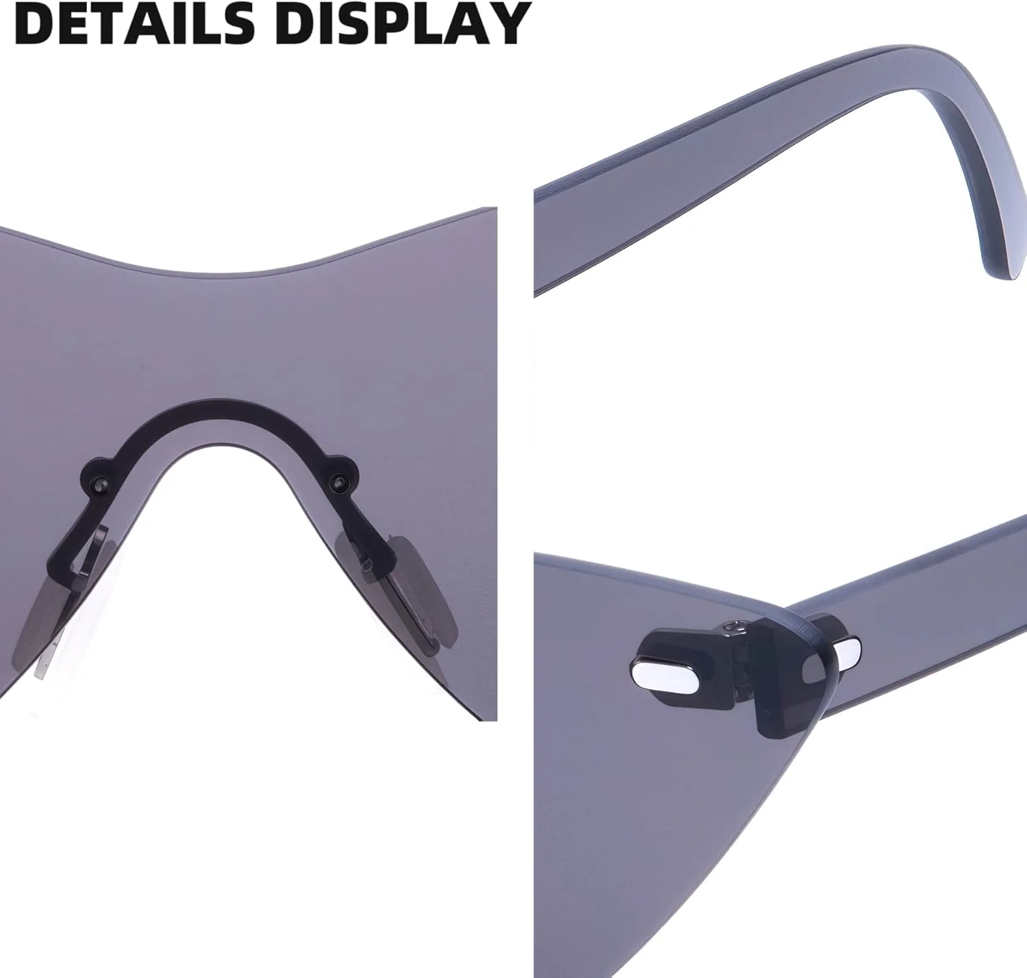 Женские винтажные солнцезащитные очки ICARA «кошачий глаз» в стиле Y2K — модные очки без оправы с защитой от УФ-излучения UV400 для путешествий и стиля, Grey
Женские винтажные солнцезащитные очки ICARA «кошачий глаз» в стиле Y2K — модные очки без оправы с защитой от УФ-излучения UV400 для путешествий и стиля, Grey