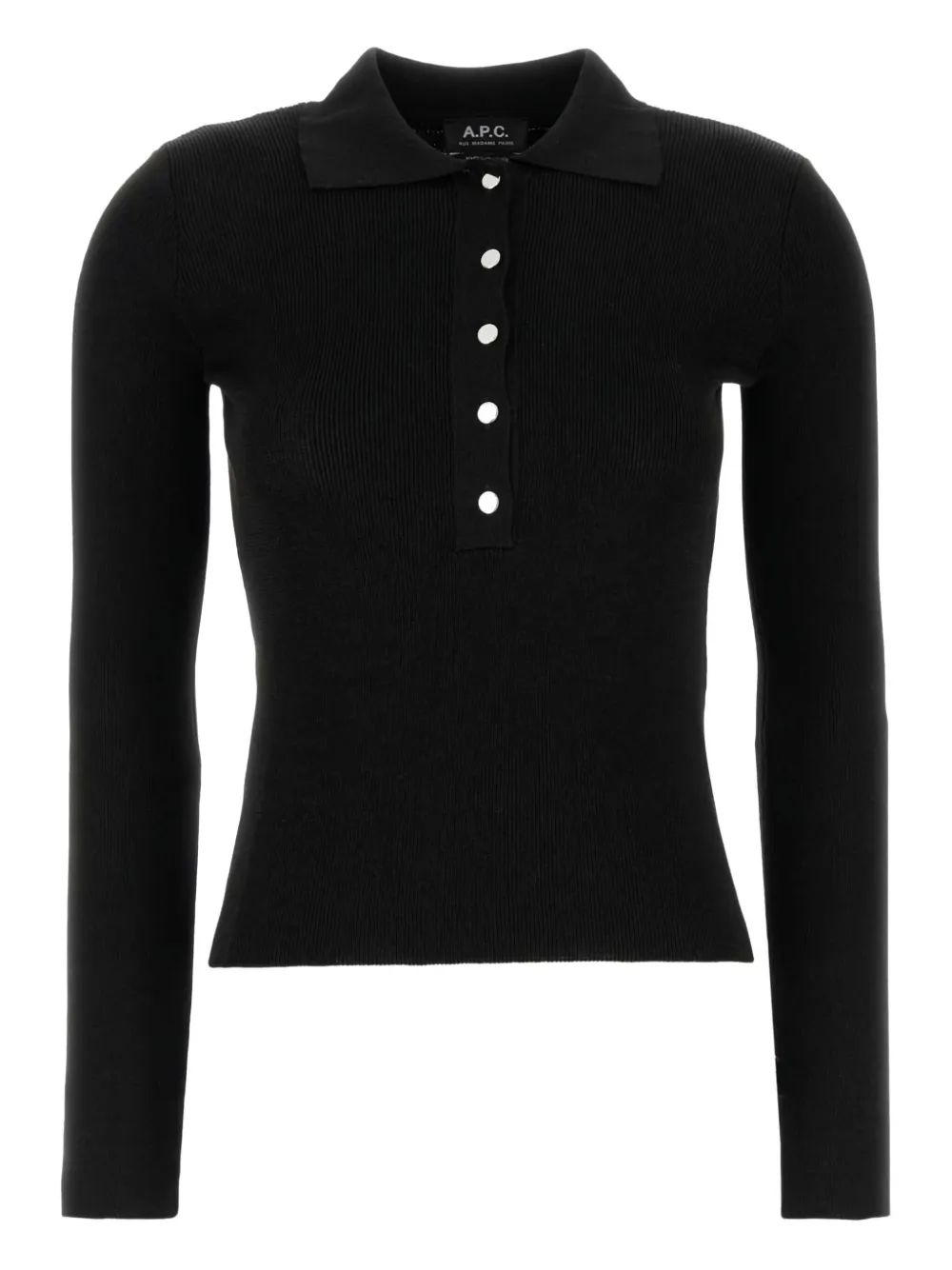 Рубашка-поло из рубчатой вязки A.P.C., черный
Рубашка-поло из рубчатой вязки A.P.C., черный