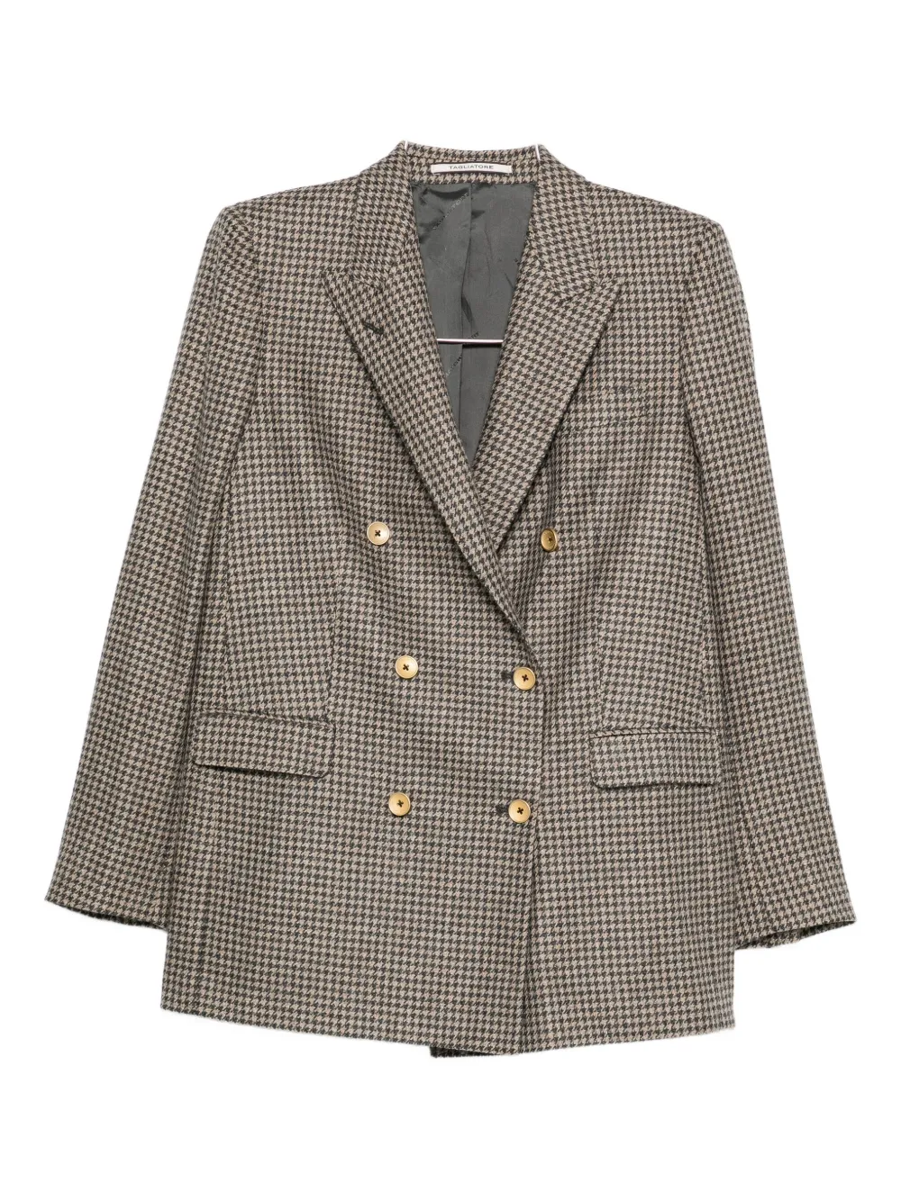 Двубортный пиджак в гусиную лапку Tagliatore, коричневый 
Двубортный пиджак в гусиную лапку Tagliatore, коричневый