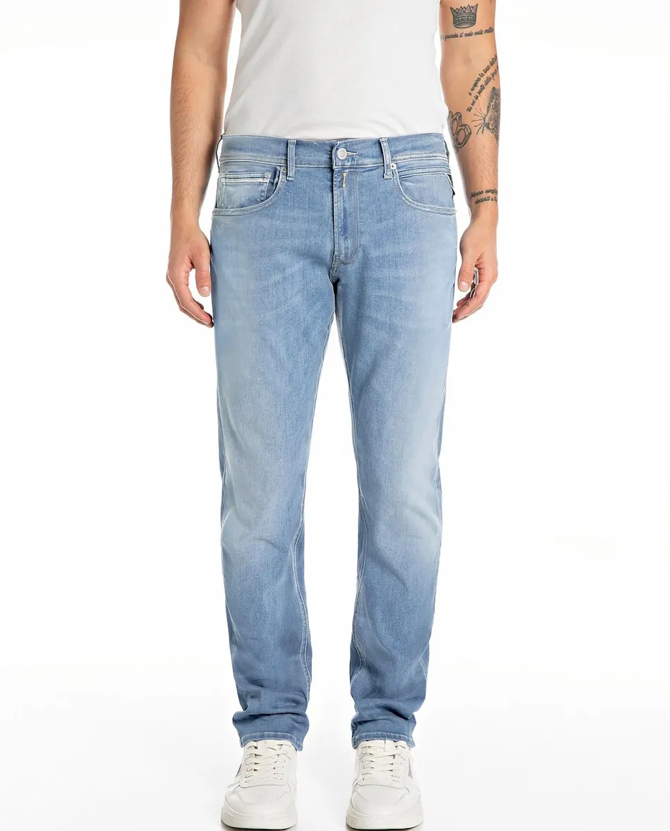 Мужские джинсы прямого кроя с пятью карманами Replay, светло-голубой
Мужские джинсы прямого кроя с пятью карманами Replay, светло-голубой