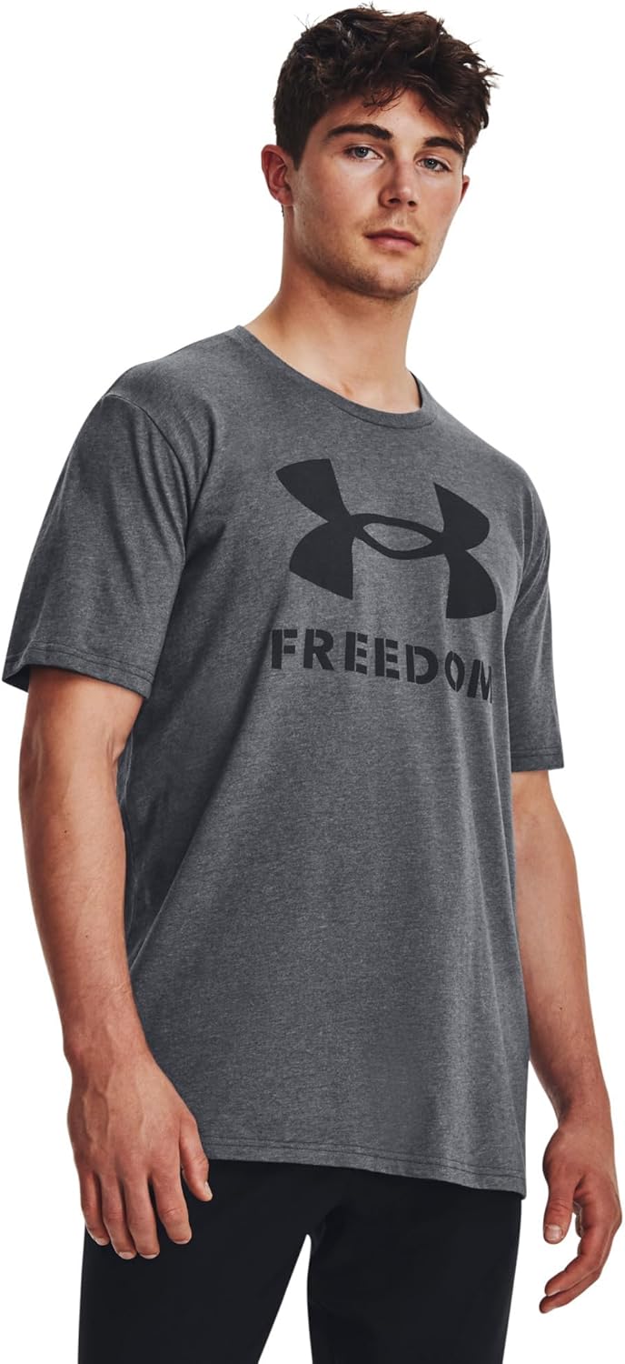 Новая мужская футболка с логотипом Freedom от Under Armour, (012) Pitch Gray Light Heather/Jet Gray
Новая мужская футболка с логотипом Freedom от Under Armour, (012) Pitch Gray Light Heather/Jet Gray