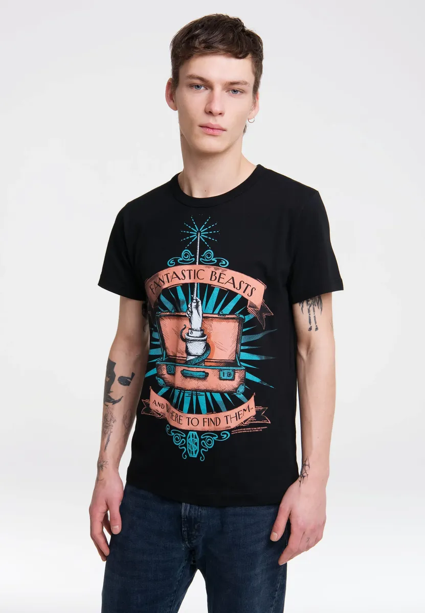 Logoshirt Футболка "Фантастические твари" с великолепным принтом спереди, черный
