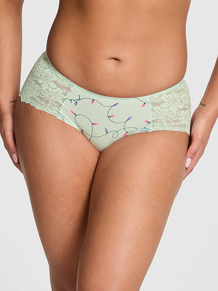 Трусики-Хипхаггеры No-Show Pink, lace-trim mint lights print
Трусики-Хипхаггеры No-Show Pink, lace-trim mint lights print