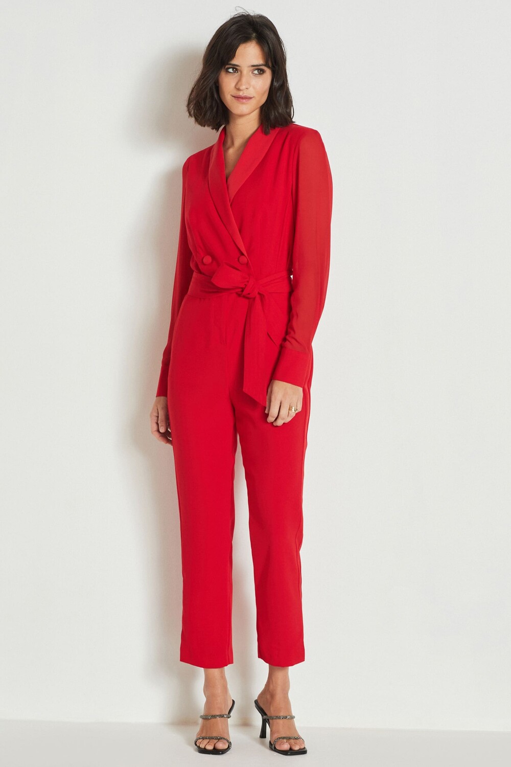 Комбинезон-Смокинг с прозрачными рукавами Next, красный
Комбинезон-Смокинг с прозрачными рукавами Next, красный