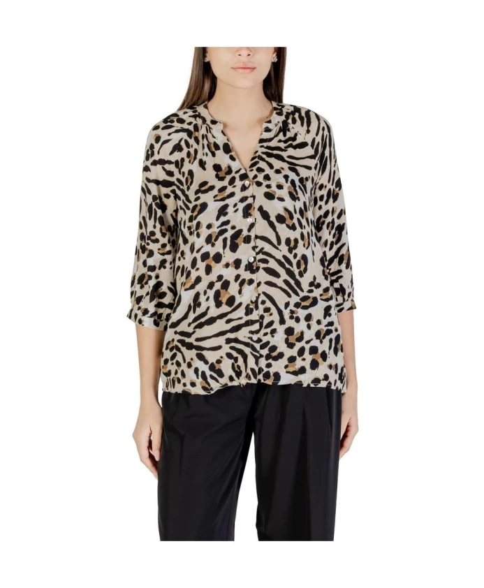 Бежевая вискозная рубашка с длинными рукавами Ichi, бежевый
Бежевая вискозная рубашка с длинными рукавами Ichi, бежевый