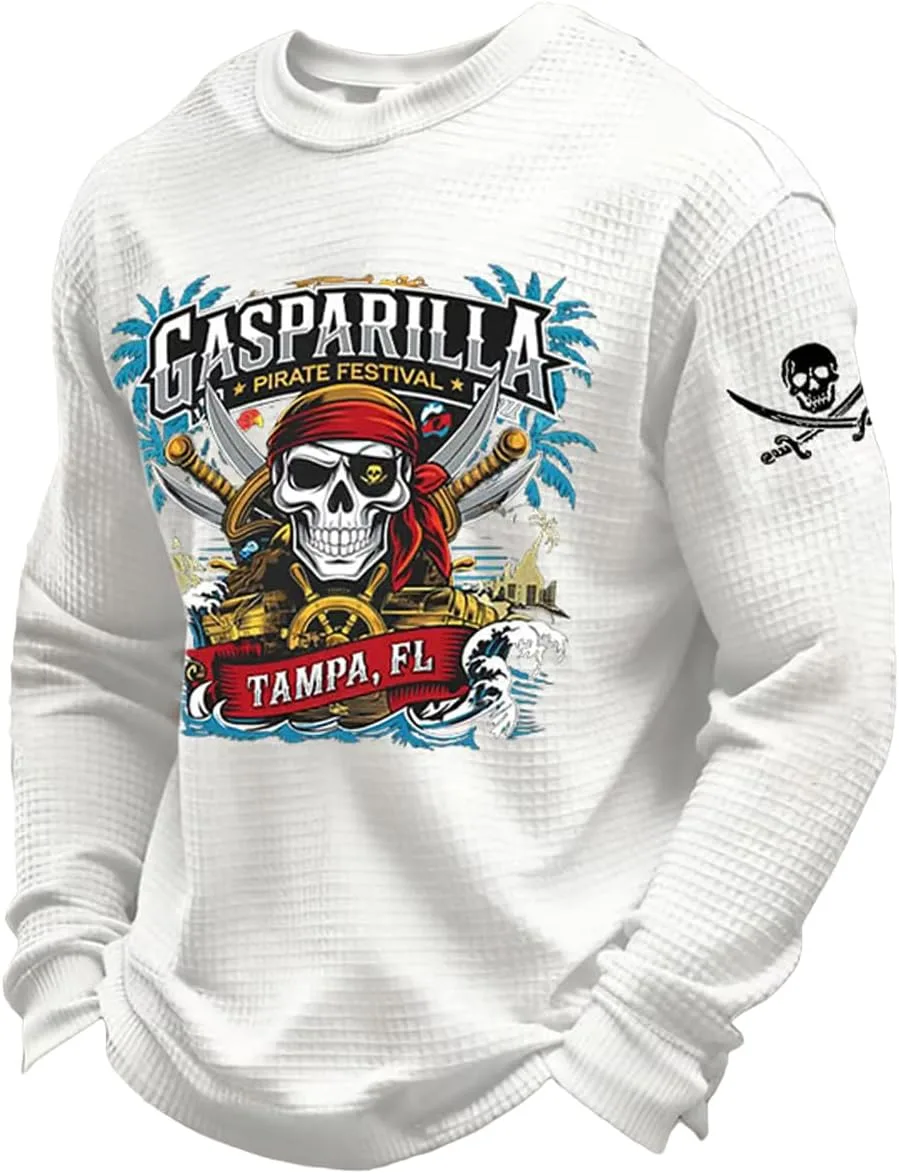 Мужская толстовка с принтом скелета для фестиваля Gasparilla Pirate Festival
Мужская толстовка с принтом скелета для фестиваля Gasparilla Pirate Festival