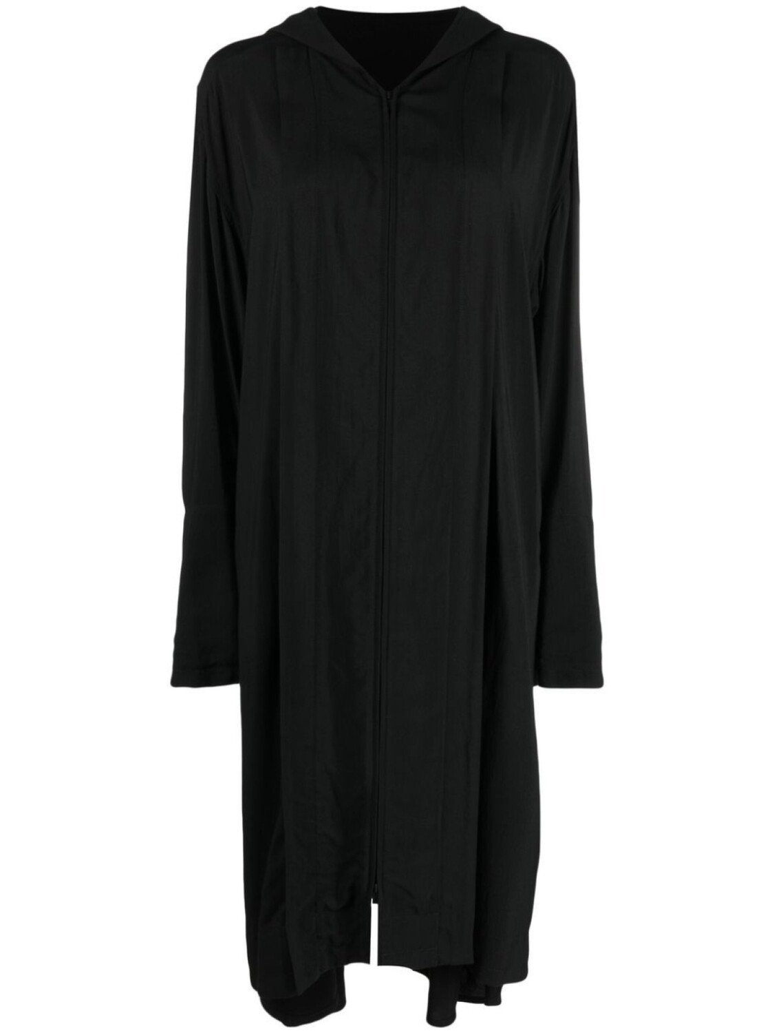 Yohji Yamamoto пальто асимметричного кроя с капюшоном, черный 
Yohji Yamamoto пальто асимметричного кроя с капюшоном, черный