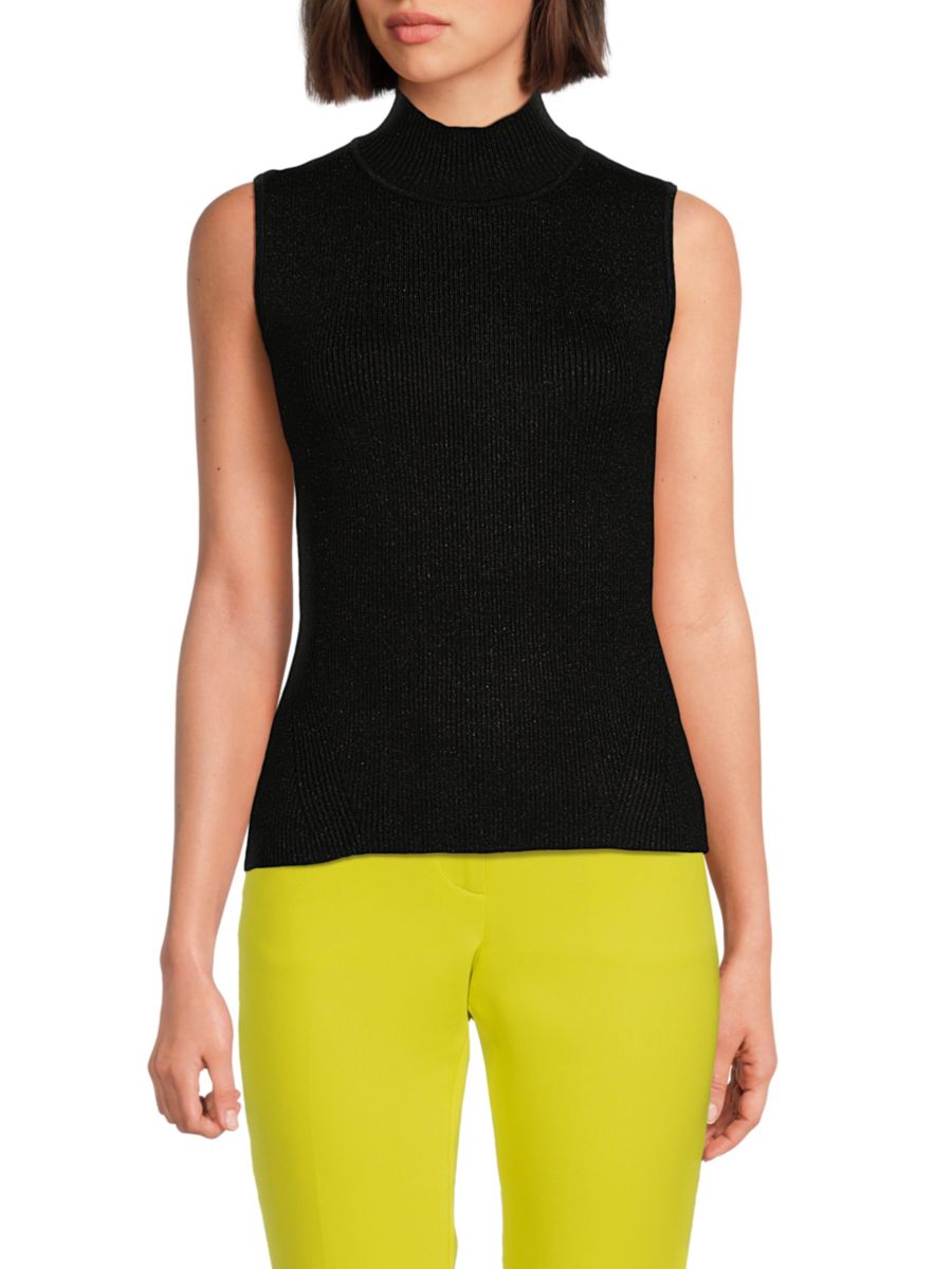 Ребристый топ с имитацией водолазки DKNY, черный
Ребристый топ с имитацией водолазки DKNY, черный