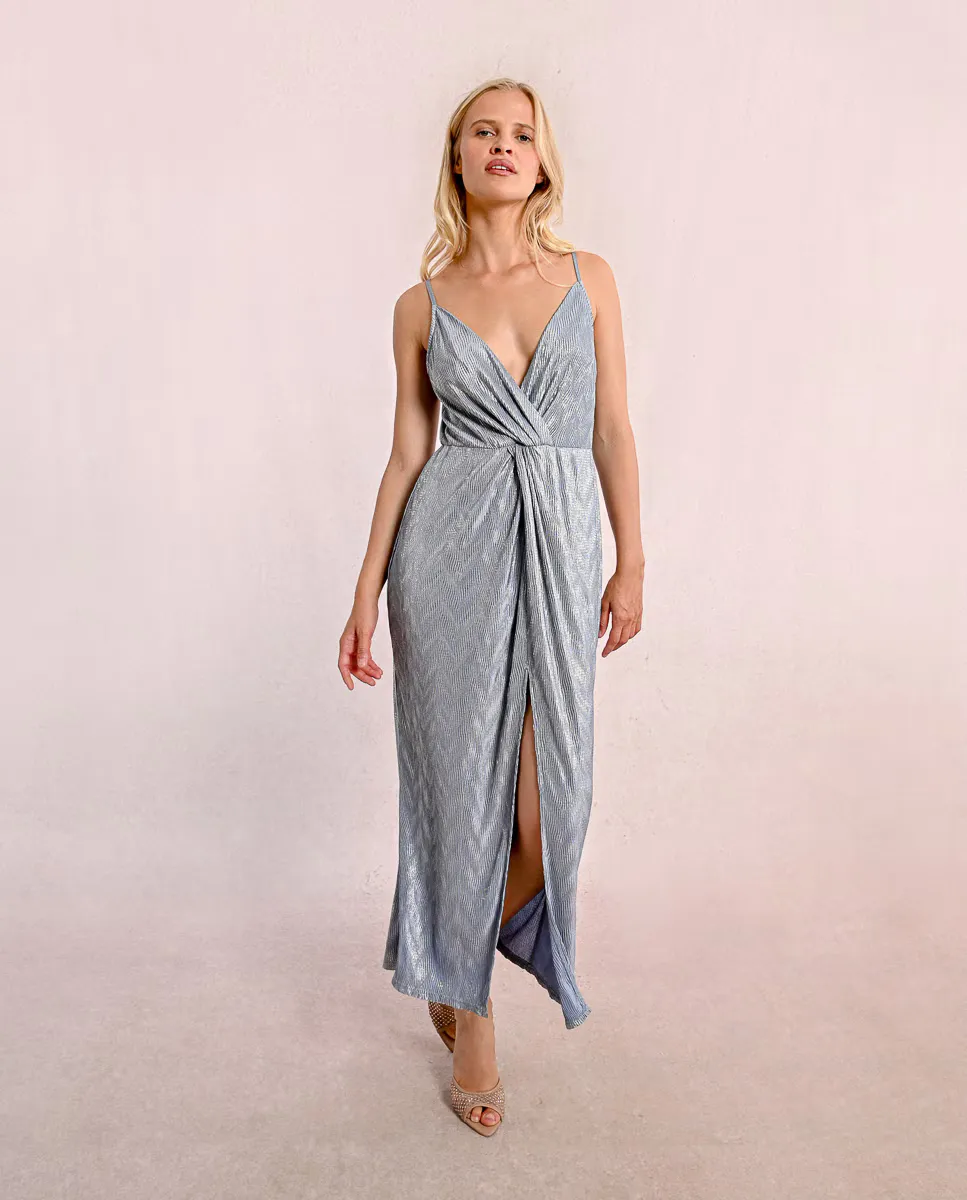 Длинное платье на бретелях из блестящей ткани Molly Bracken, светло-голубой
Длинное платье на бретелях из блестящей ткани Molly Bracken, светло-голубой