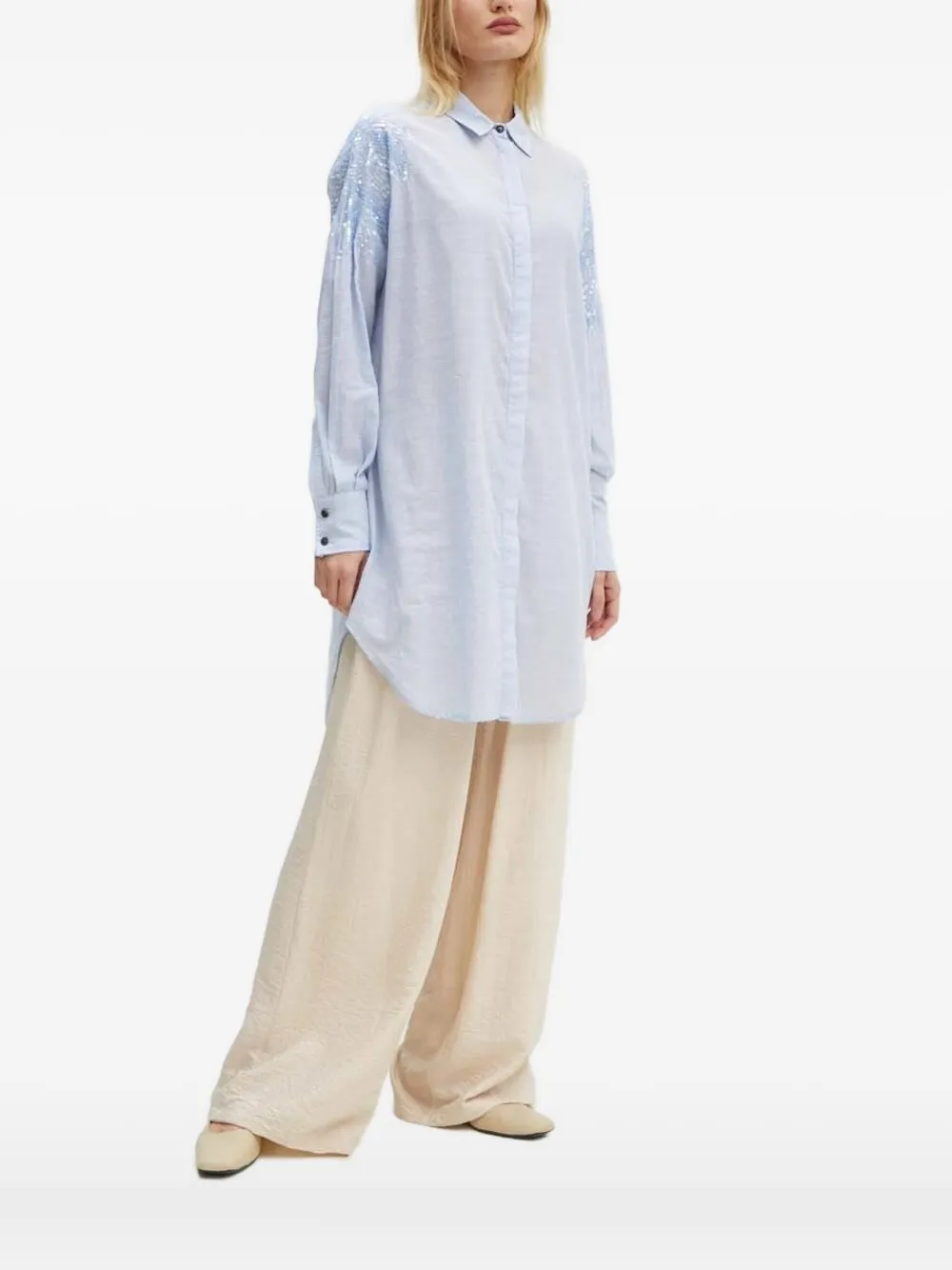 Платье-рубашка с пайетками Bruuns Bazaar, синий 
Платье-рубашка с пайетками Bruuns Bazaar, синий